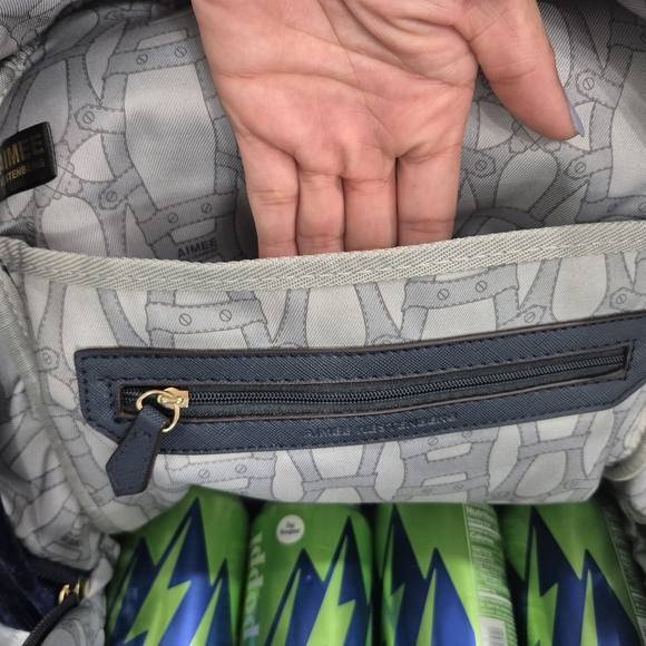 Aimee Kestenberg Deep Blue Velvet Backpack - Picture 10 of 16